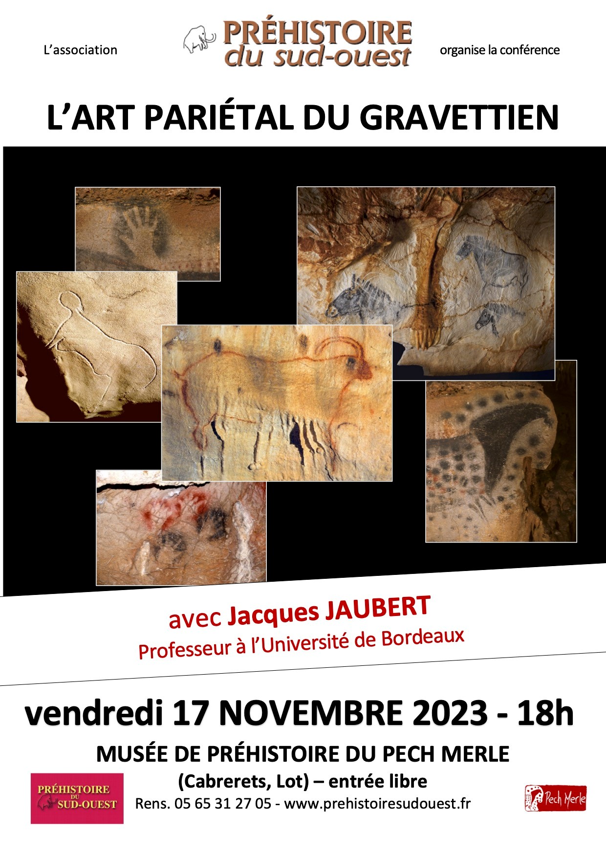 Lire la suite à propos de l’article Conférence Jacques Jaubert le 17 novembre 2023, 18h musée du PECH-MERLE